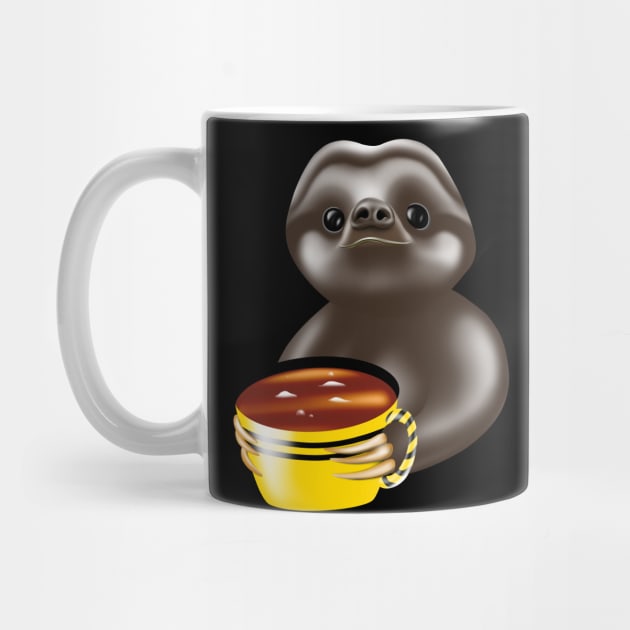 Cute sloth  drinking coffee urgently by AdishPr